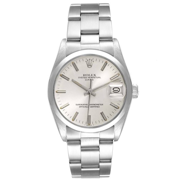 18129204 rolex date stainless steel silver dial vintage mens watch 15000 59127 efd9afd4b5 md
