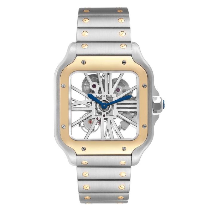 18129253 cartier skeleton horloge santos steel yellow gold watch whsa0019 box card 53955 51b7ce4347 md
