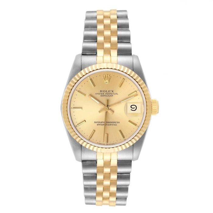 18228125 RolexDatejust31mm2Tone18kYellowGold StainlessSteelChampagneDialJubileeWatch68273