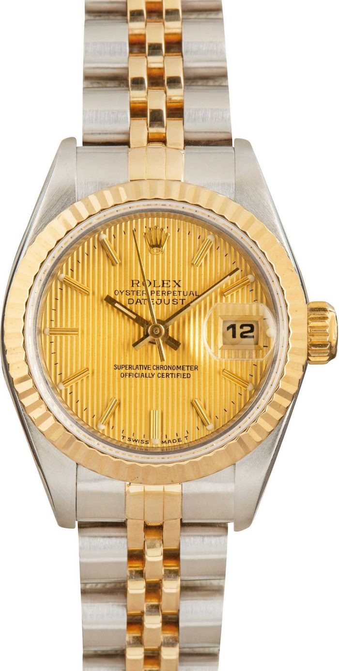18245260 Used Rolex Datejust 69173 Champagne Tapestry Dial SKU167364