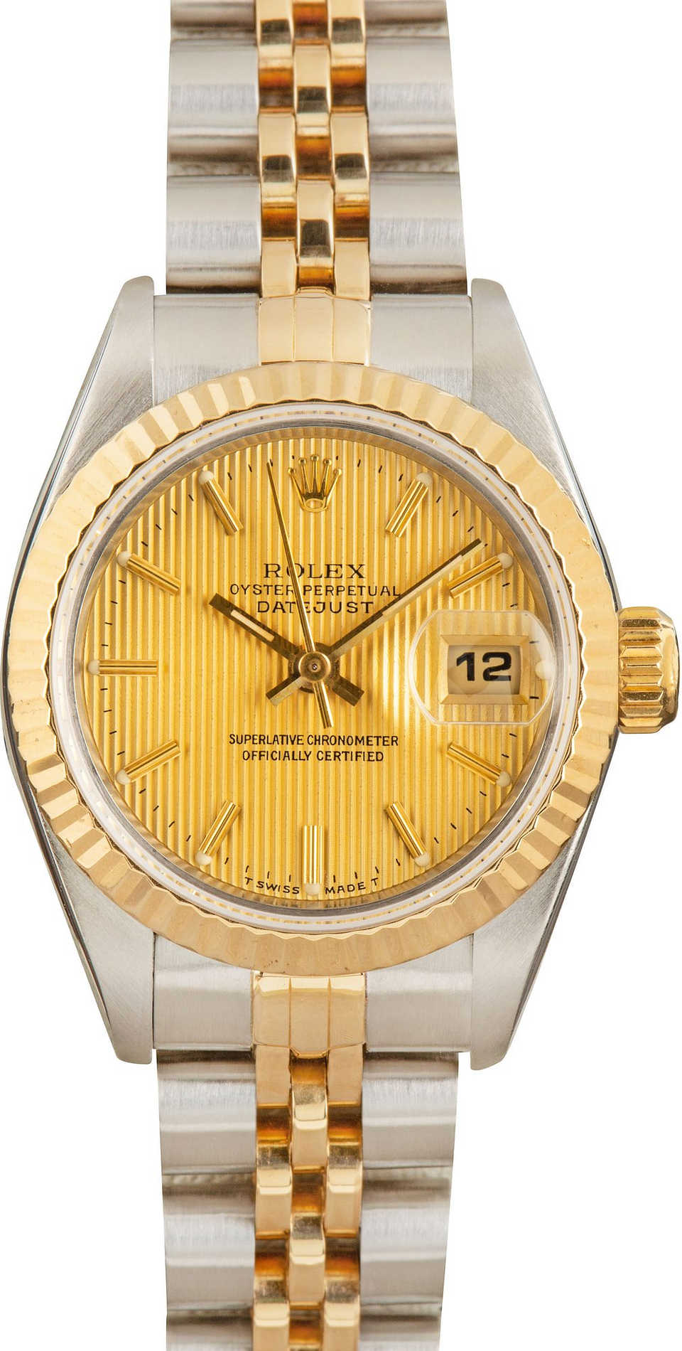 18245260 Used Rolex Datejust 69173 Champagne Tapestry Dial SKU167364