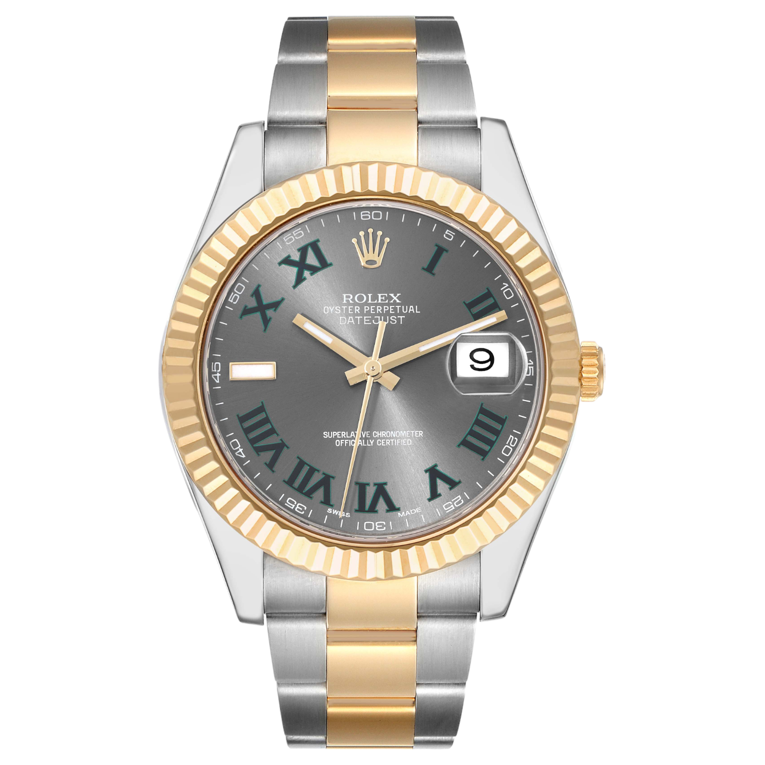 18245279 rolex datejust 41 steel yellow gold wimbledon dial mens watch 116333 box card 56100 6f8a4 Photoroom
